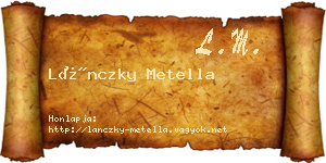 Lánczky Metella névjegykártya